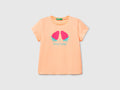 Benetton Kız Bebek Yavruağzı Grafik Baskılı Kısa Kollu Tişört