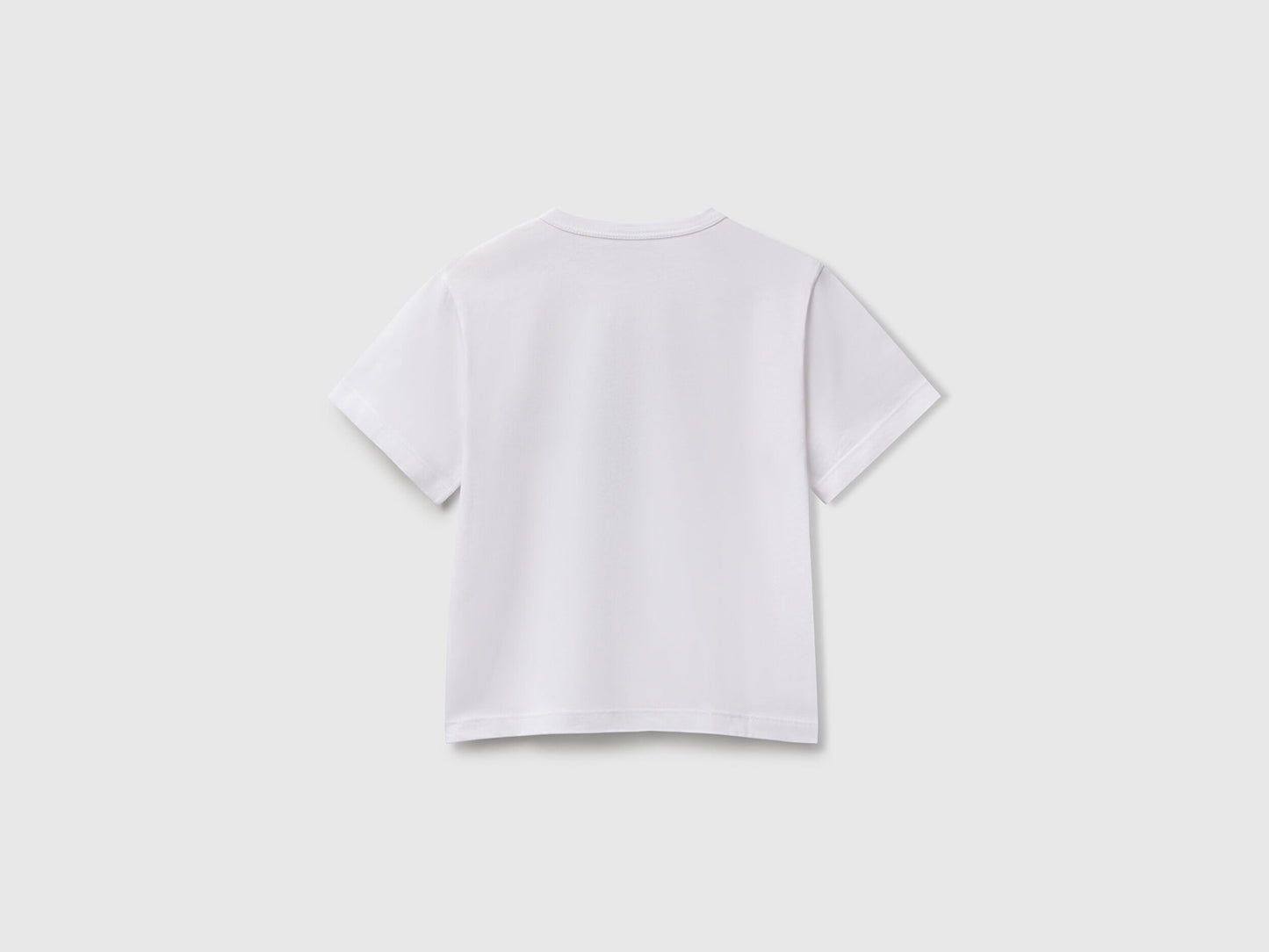 Benetton Erkek Bebek Beyaz Grafik Baskılı Kısa Kollu Tişört