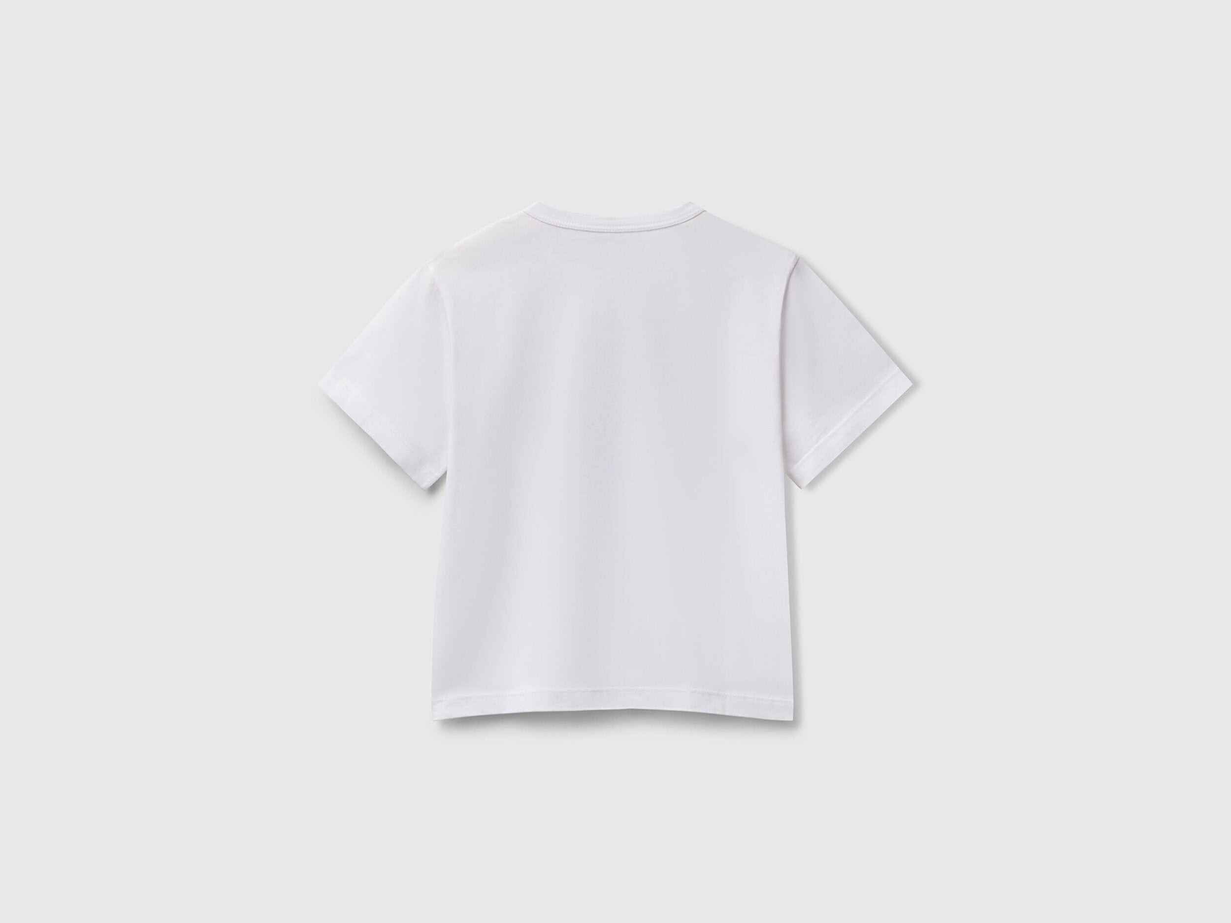 Benetton Erkek Bebek Beyaz Grafik Baskılı Kısa Kollu Tişört