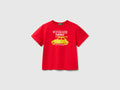 Benetton Erkek Bebek Kırmızı Grafik Baskılı Kısa Kollu Tişört