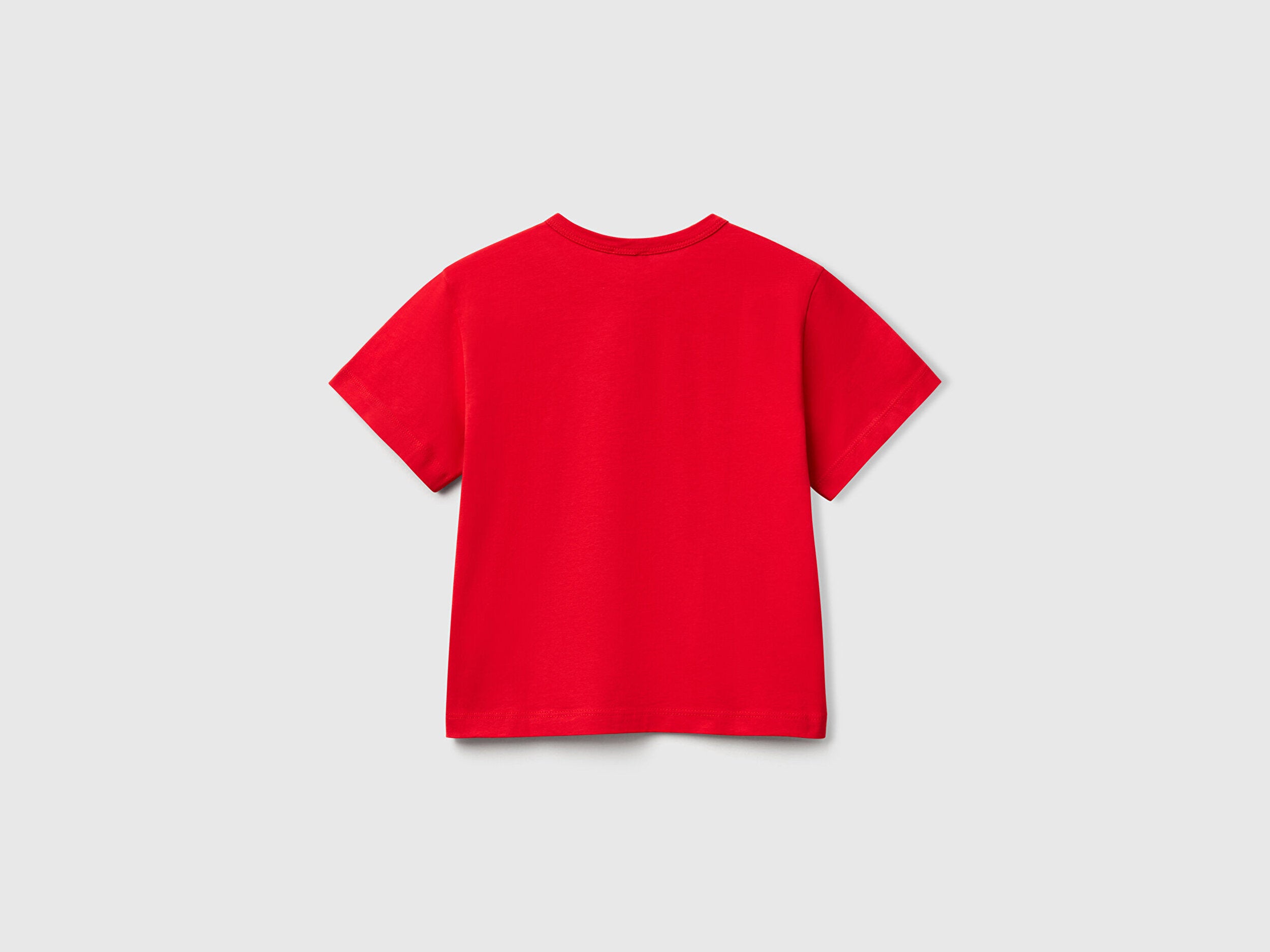 Benetton Erkek Bebek Kırmızı Grafik Baskılı Kısa Kollu Tişört
