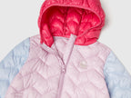 Benetton Bebek Lila-Pembe Kapüşonlu Mevsimlik Mont – Simli Logo İşlemeli