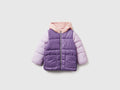 Benetton Bebek Mor-Pembe Kapüşonlu Kışlık Mont – Logo Detaylı