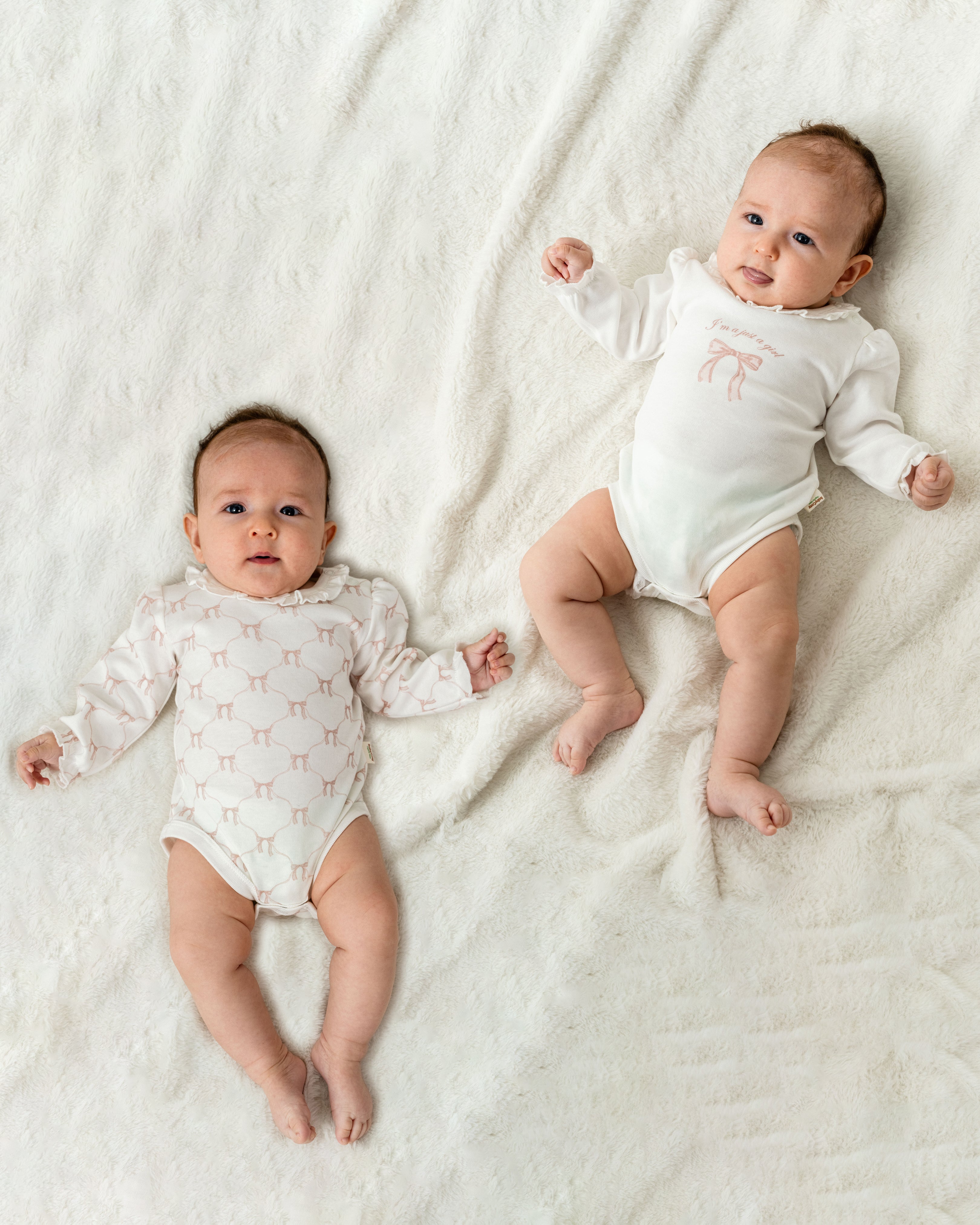 Organik Pamuk Uzun Kollu Fırfır Yakalı 2’li Body Seti – Bow Koleksiyonu