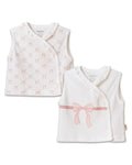 Organik Pamuk 2’li Kız Bebek Yelek Seti - Bow Koleksiyonu