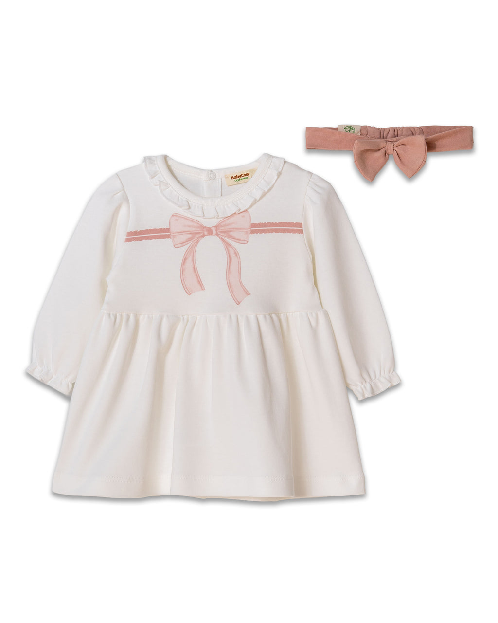 Organik Pamuk Fiyonklu Bandanalı Elbise – Bow Koleksiyonu