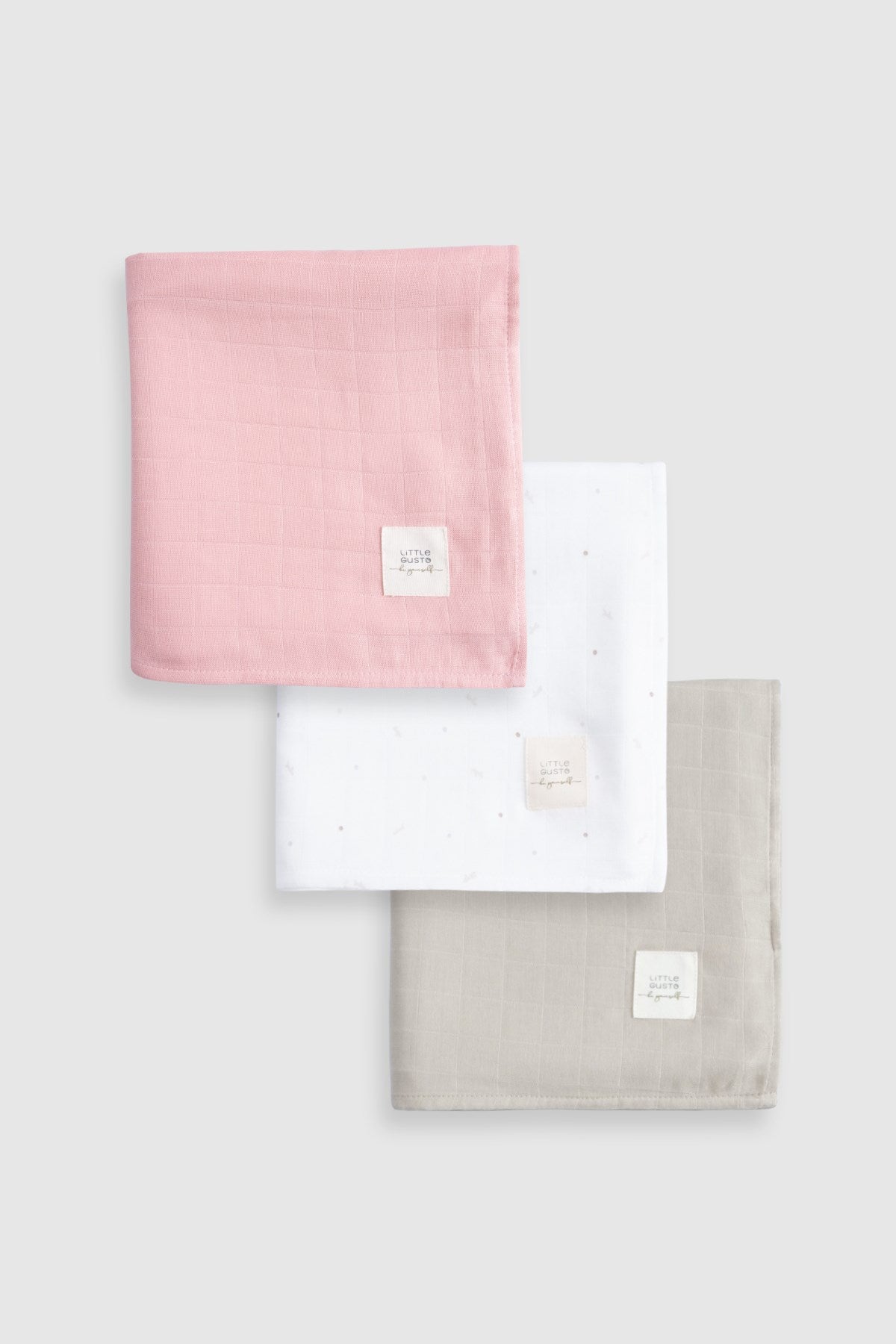 Organik Pamuk Müslin Pembe 3'lü Swaddle Seti 100x100 cm