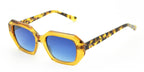 LOOKlight Salvia Daisy amber güneş gözlüğü, yandan görünüm: leopar desenli saplar
