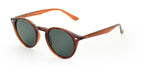 LOOKlight Alpha Jelly Brown gözlük, yandan görünüm: pantolu çerçeve ve kahve saplar