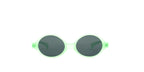 LOOKlight Boo Matte Mint bebek güneş gözlüğü, önden görünüm: oval çerçeve ve koyu gri lens