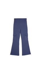Sisley indigo mavi flare paça kargo cepli tayt, önden görünüm