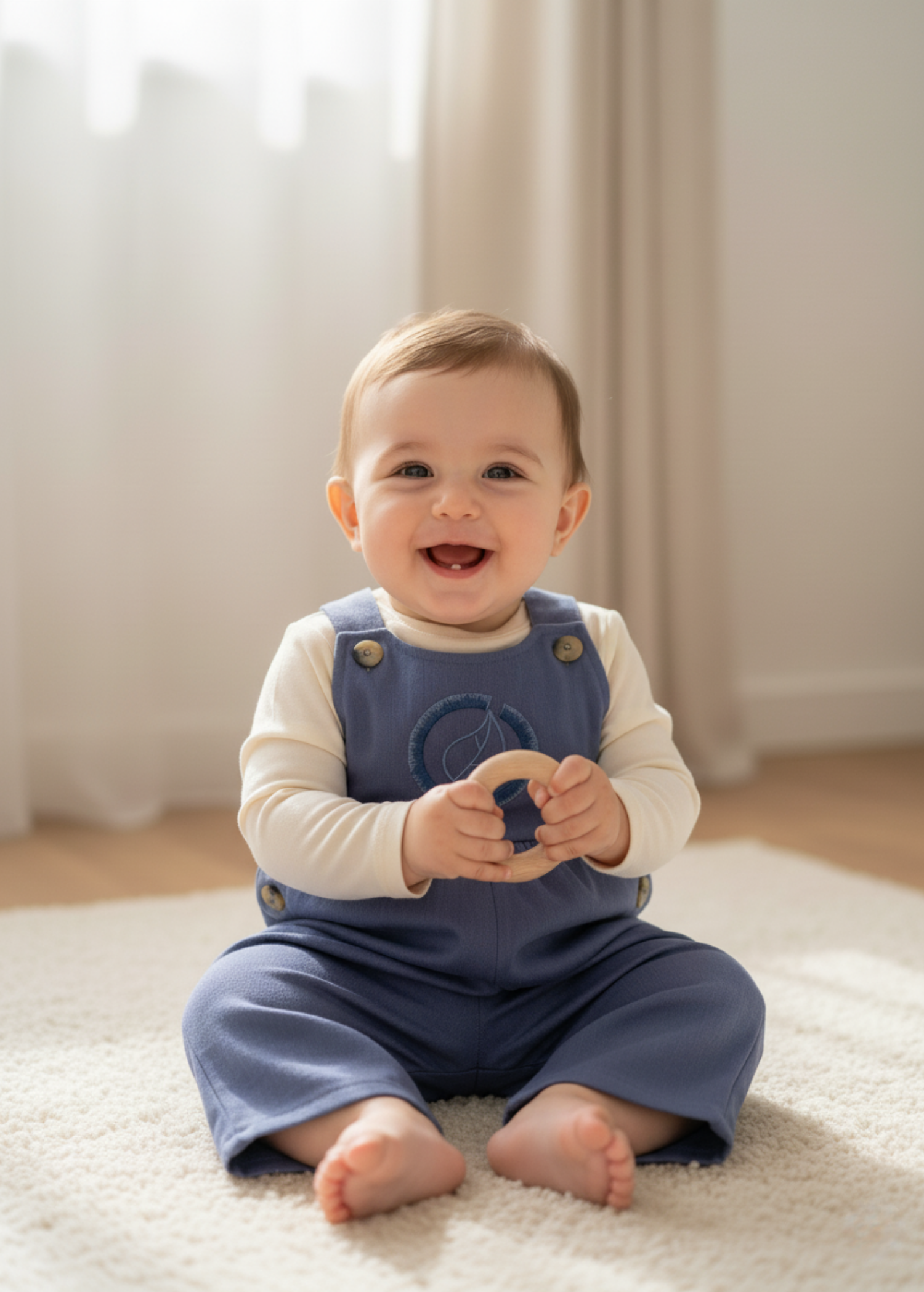 Nakışlı Lacivert Bebek Salopet – Rahat ve Şık Günlük Seçim