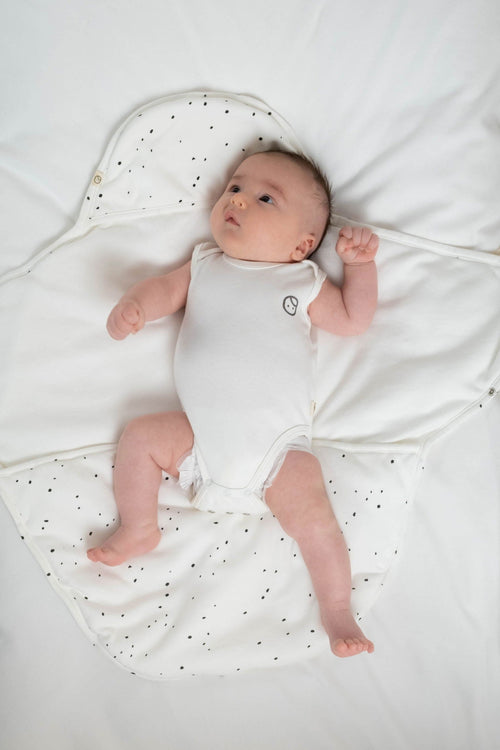 Ayarlanabilir Çıtçıtlı Atlet Beyaz Organik Pamuk Gusto Baskılı - Riki Baby&Kids