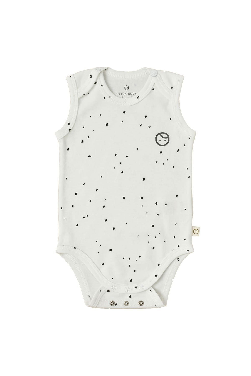 Ayarlanabilir Çıtçıtlı Atlet Cosmos Beyaz Organik Pamuk - Riki Baby&Kids