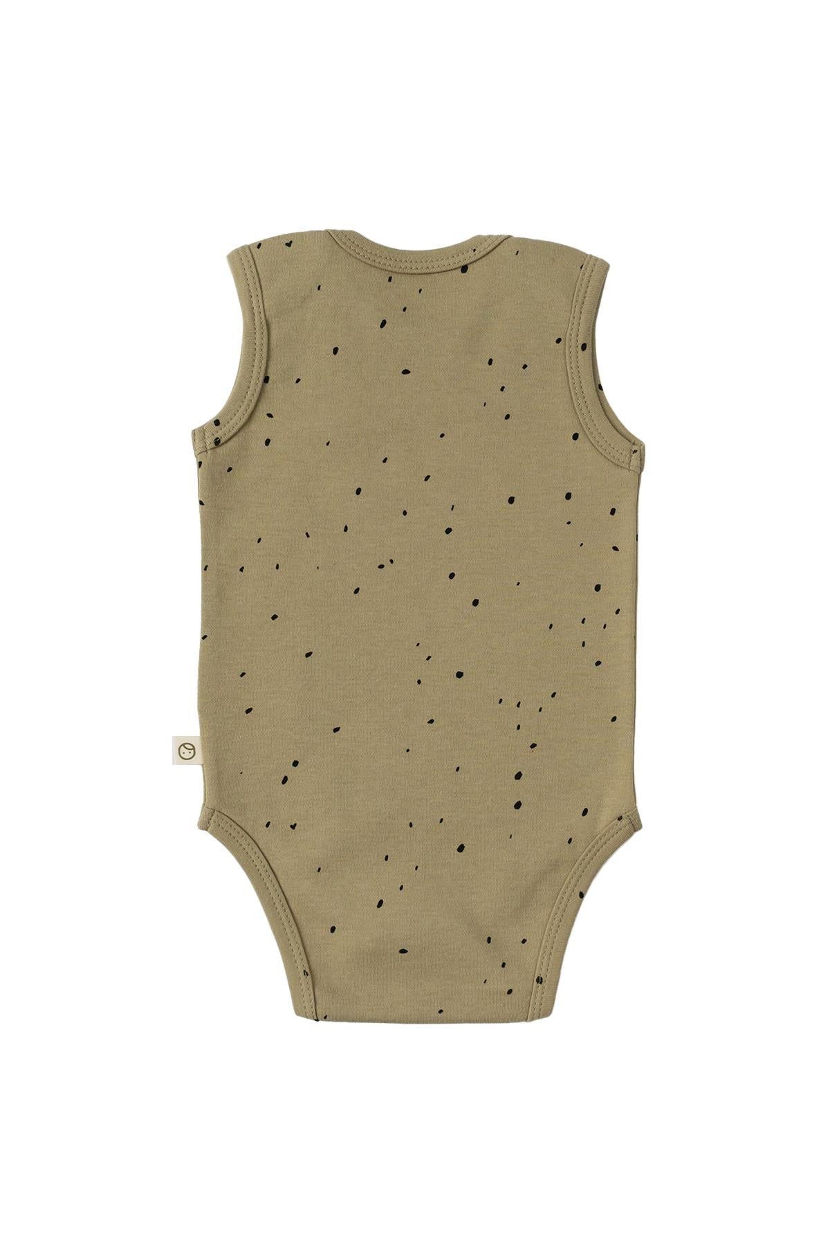 Ayarlanabilir Çıtçıtlı Atlet Cosmos Haki Organik Pamuk - Riki Baby&Kids