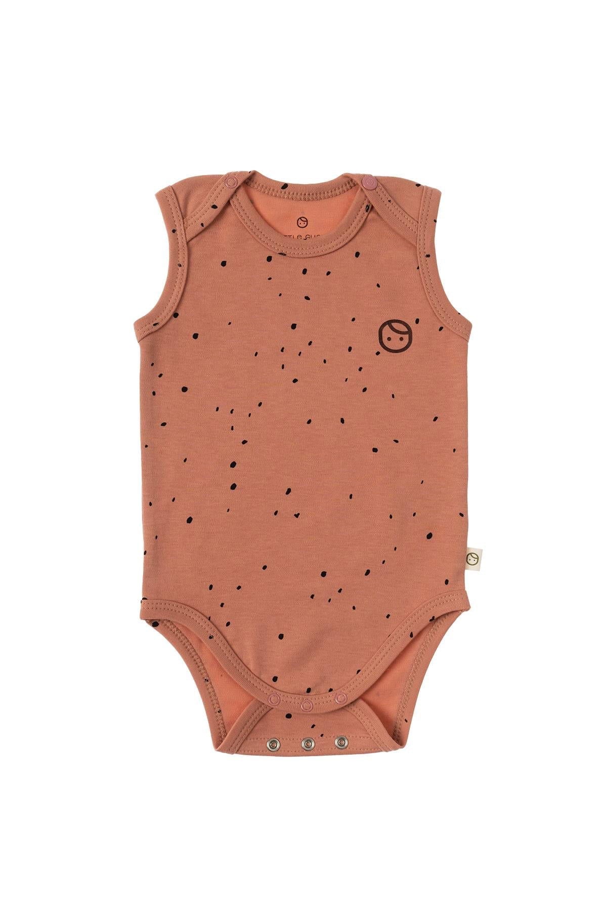 Ayarlanabilir Çıtçıtlı Atlet Cosmos Pembe Organik Pamuk - Riki Baby&Kids