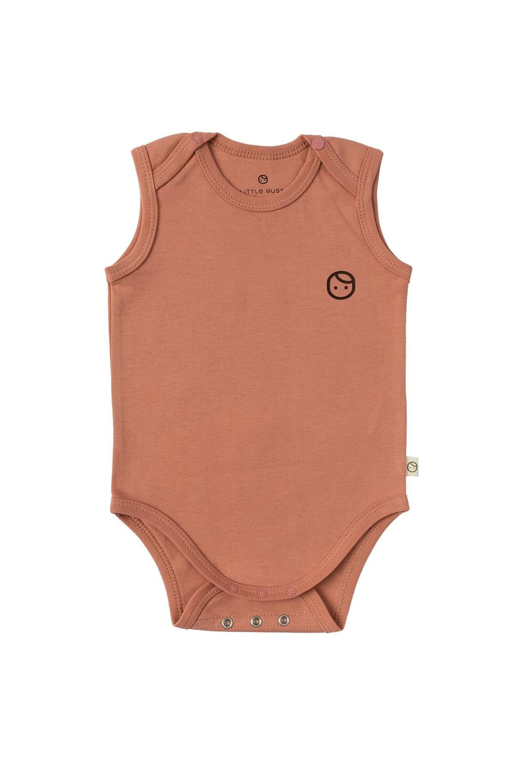 Ayarlanabilir Çıtçıtlı Atlet Pembe Organik Pamuk Gusto Baskılı - Riki Baby&Kids