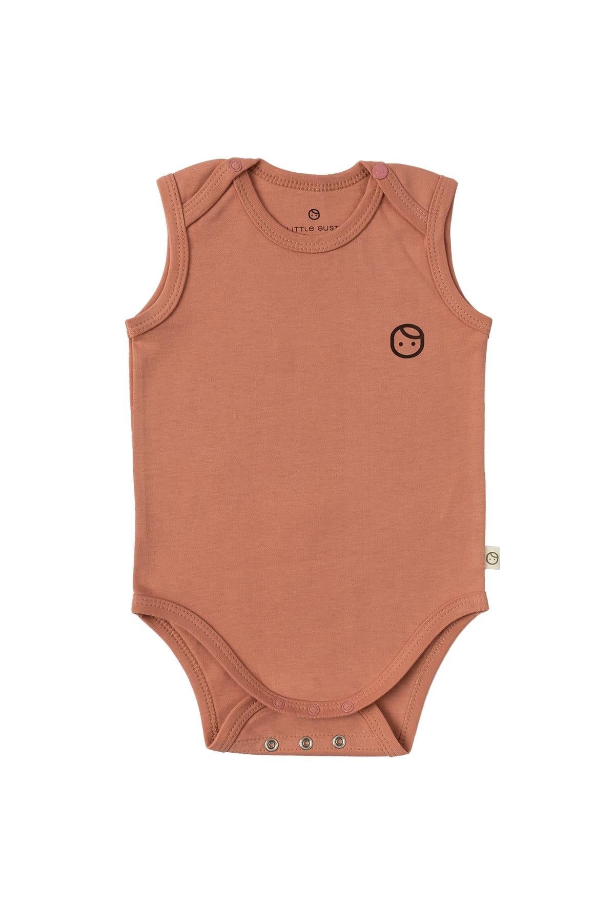 Ayarlanabilir Çıtçıtlı Atlet Pembe Organik Pamuk Gusto Baskılı - Riki Baby&Kids