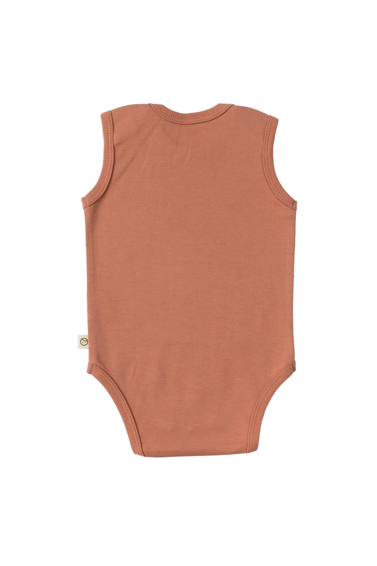 Ayarlanabilir Çıtçıtlı Atlet Pembe Organik Pamuk Gusto Baskılı - Riki Baby&Kids