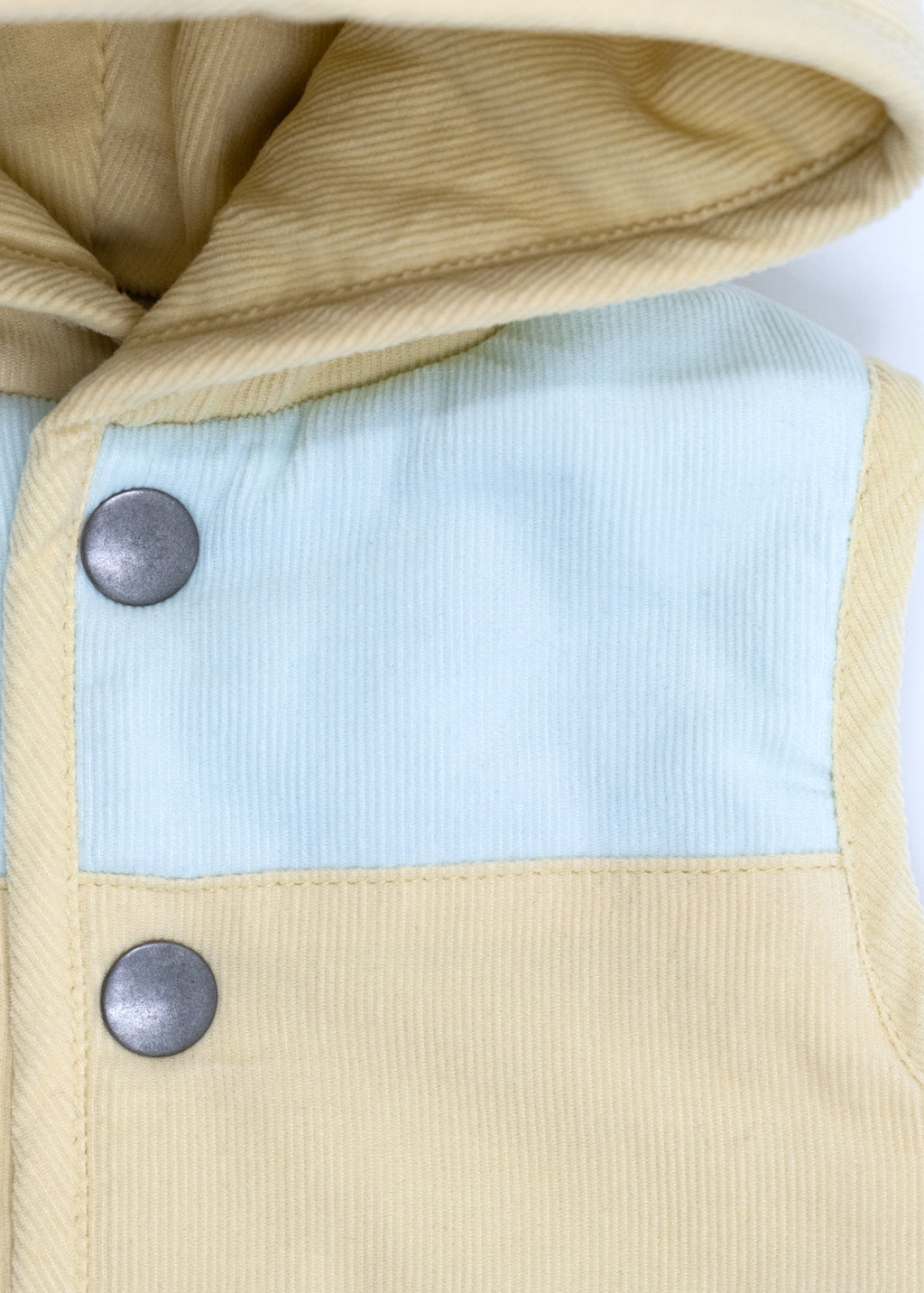 Crystal Baby İnce Fitilli Kadife Kapüşonlu Yelek - Hay Yellow