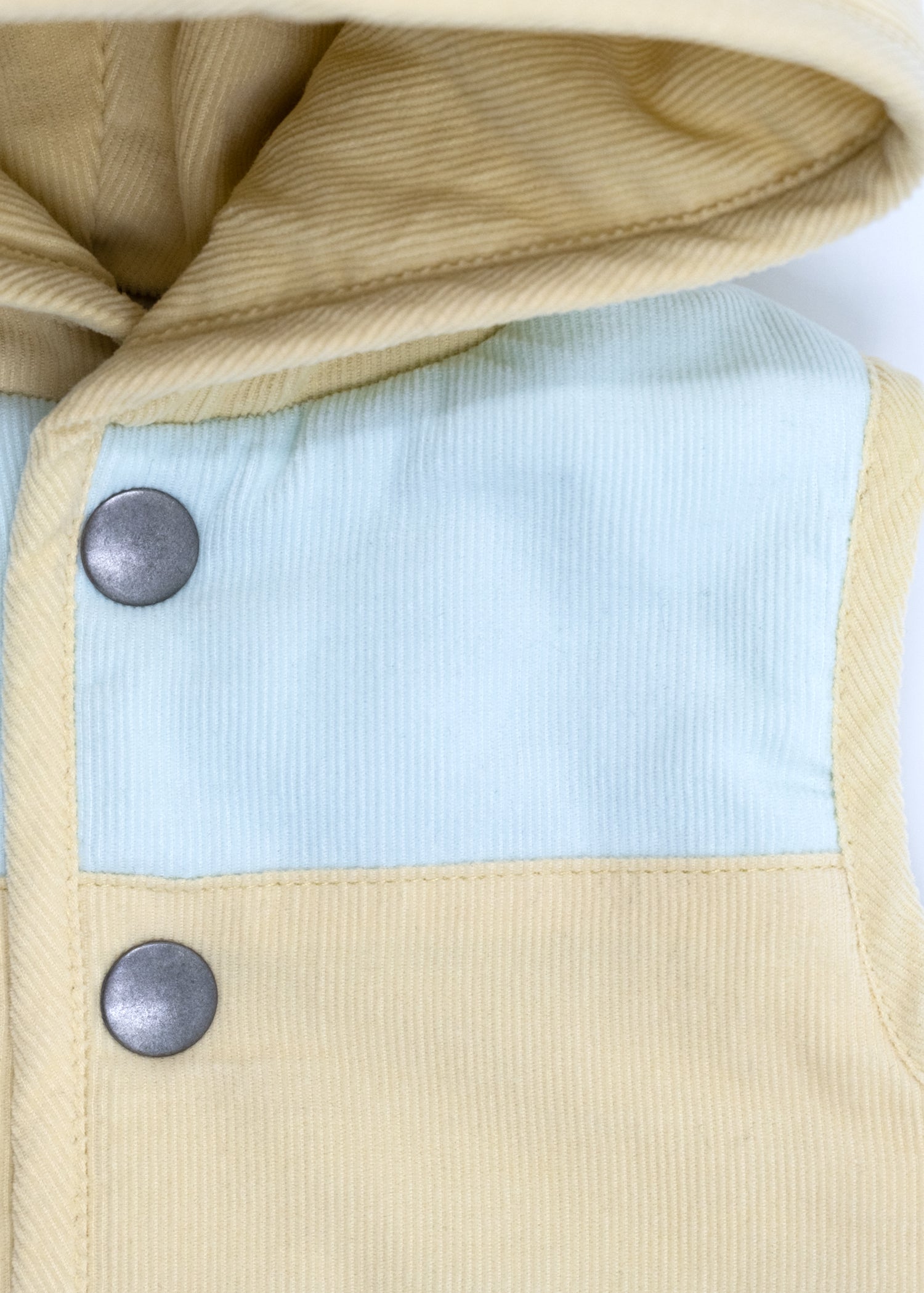 Crystal Baby İnce Fitilli Kadife Kapüşonlu Yelek - Hay Yellow