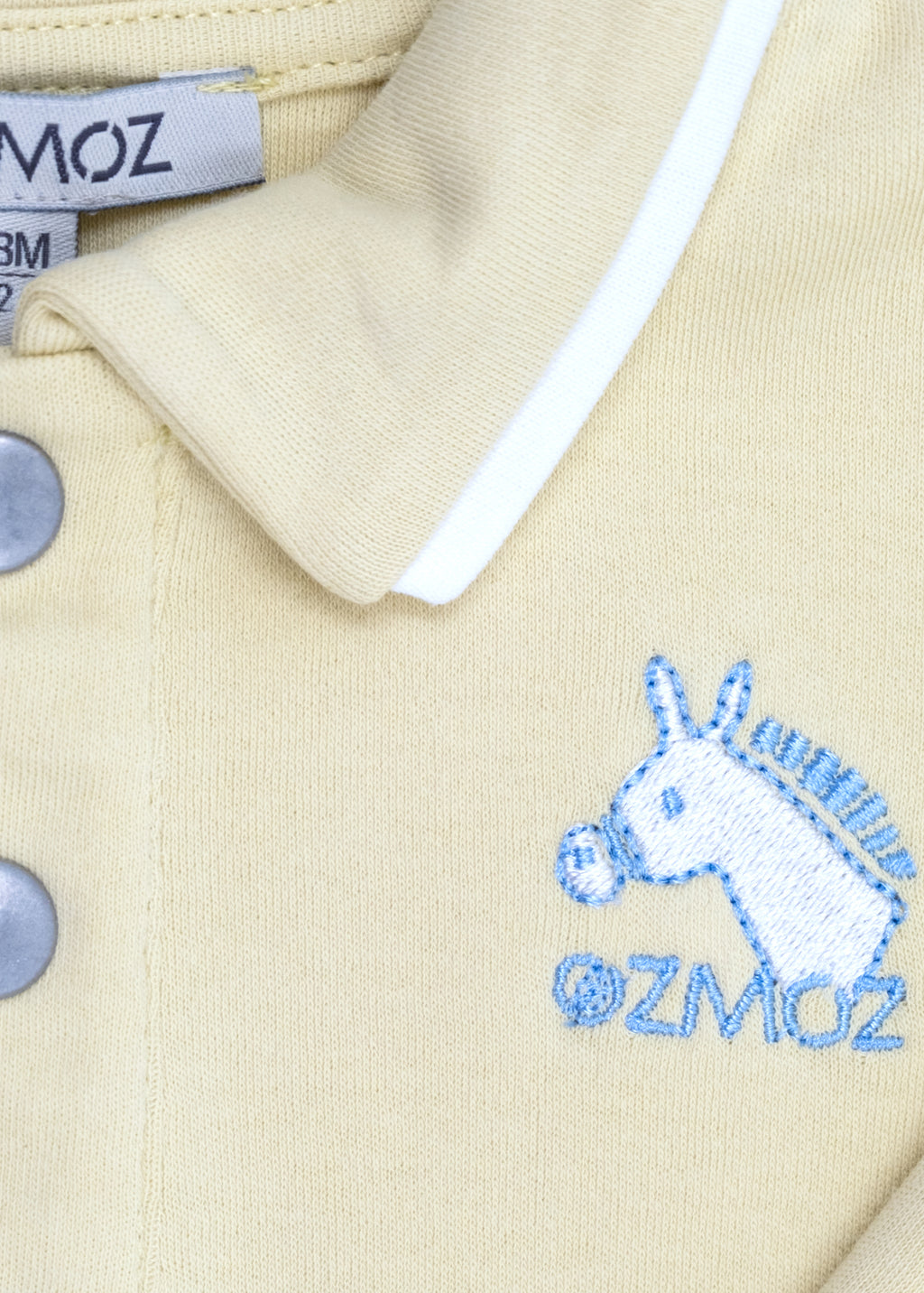 Crystal Baby Organik Pamuk Polo Yaka Uzun Kollu Üst – Hay Yellow