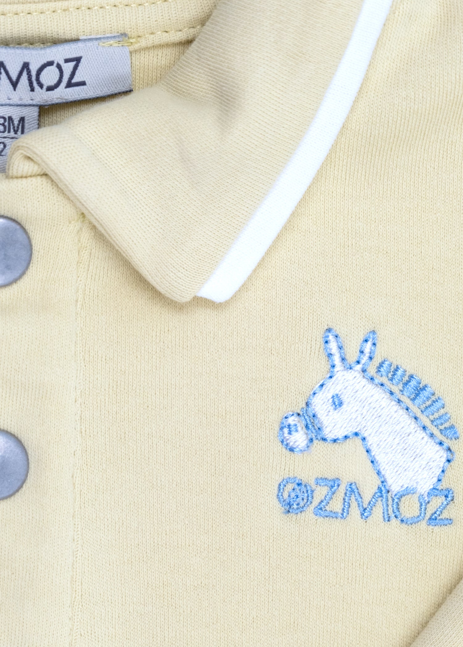 Crystal Baby Organik Pamuk Polo Yaka Uzun Kollu Üst – Hay Yellow