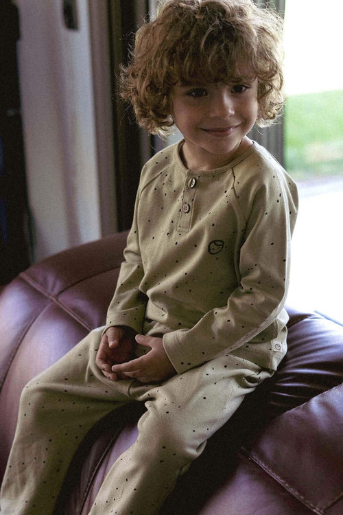 Bebek Pijama Takımı Cosmos Haki Organik Pamuk - Riki Baby&Kids