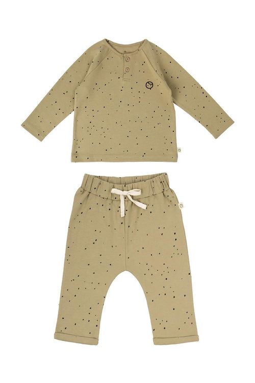 Bebek Pijama Takımı Cosmos Haki Organik Pamuk - Riki Baby&Kids