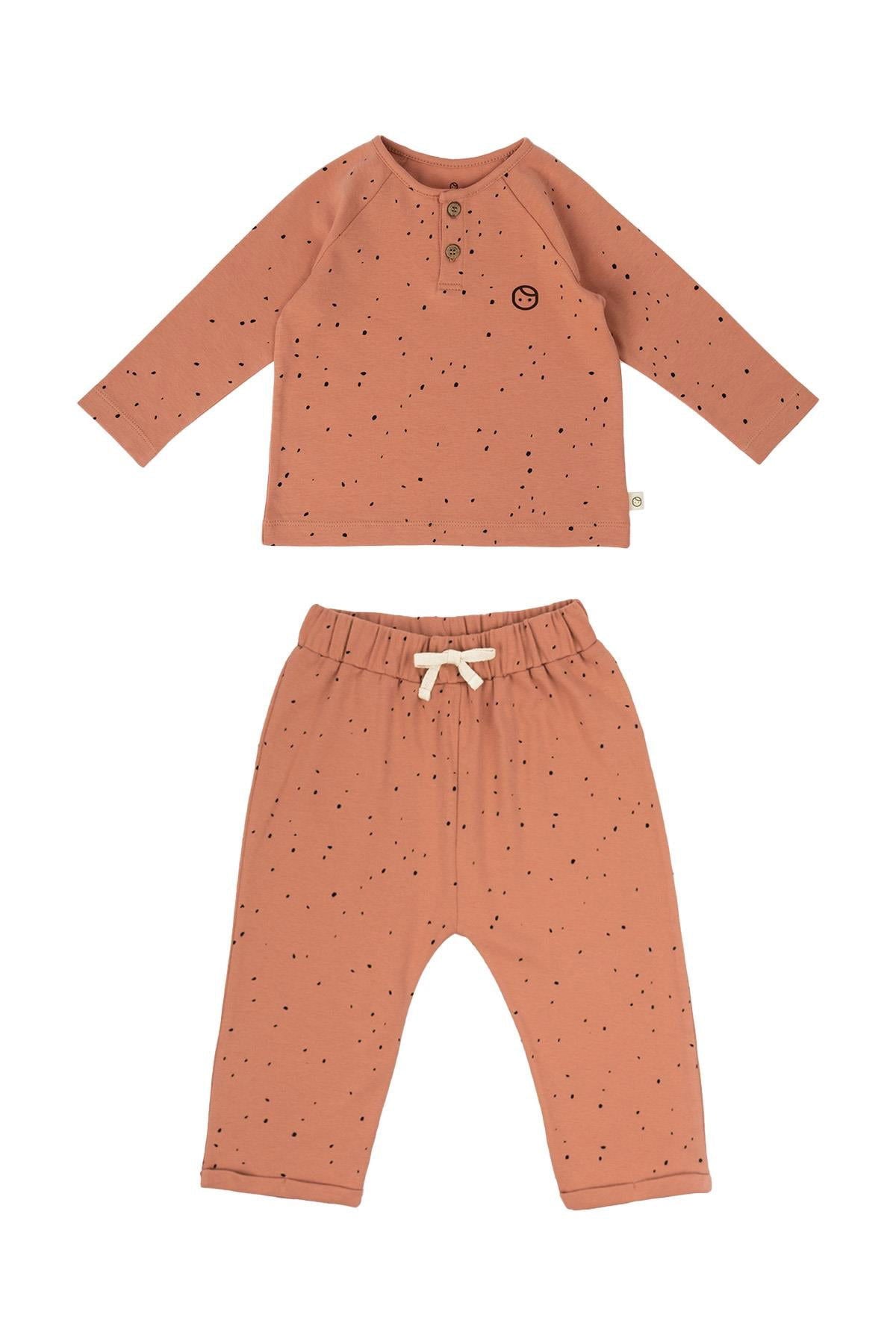 Bebek Pijama Takımı Cosmos Pembe Organik Pamuk - Riki Baby&Kids