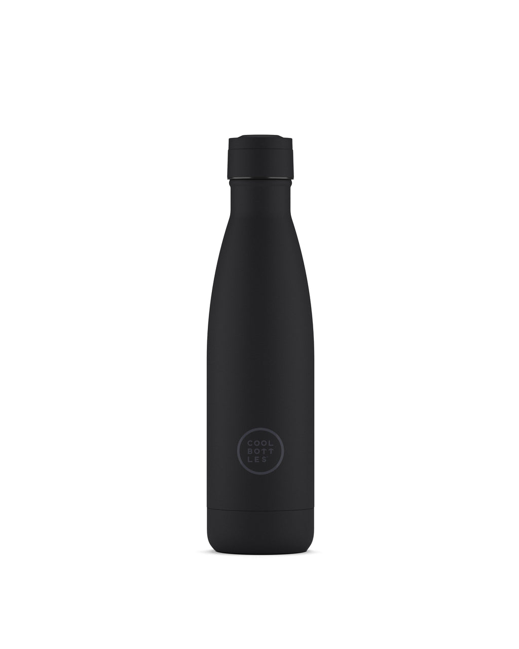 Cool Bottles Mono Black 500 ml siyah çelik termos şişe, önden görünüm