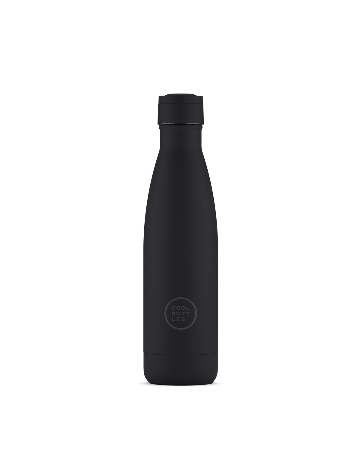 Cool Bottles Mono Black 500 ml siyah çelik termos şişe, önden görünüm