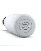 Cool Bottles Mono White mat toz boya yüzey ve taban logosu yakın çekim