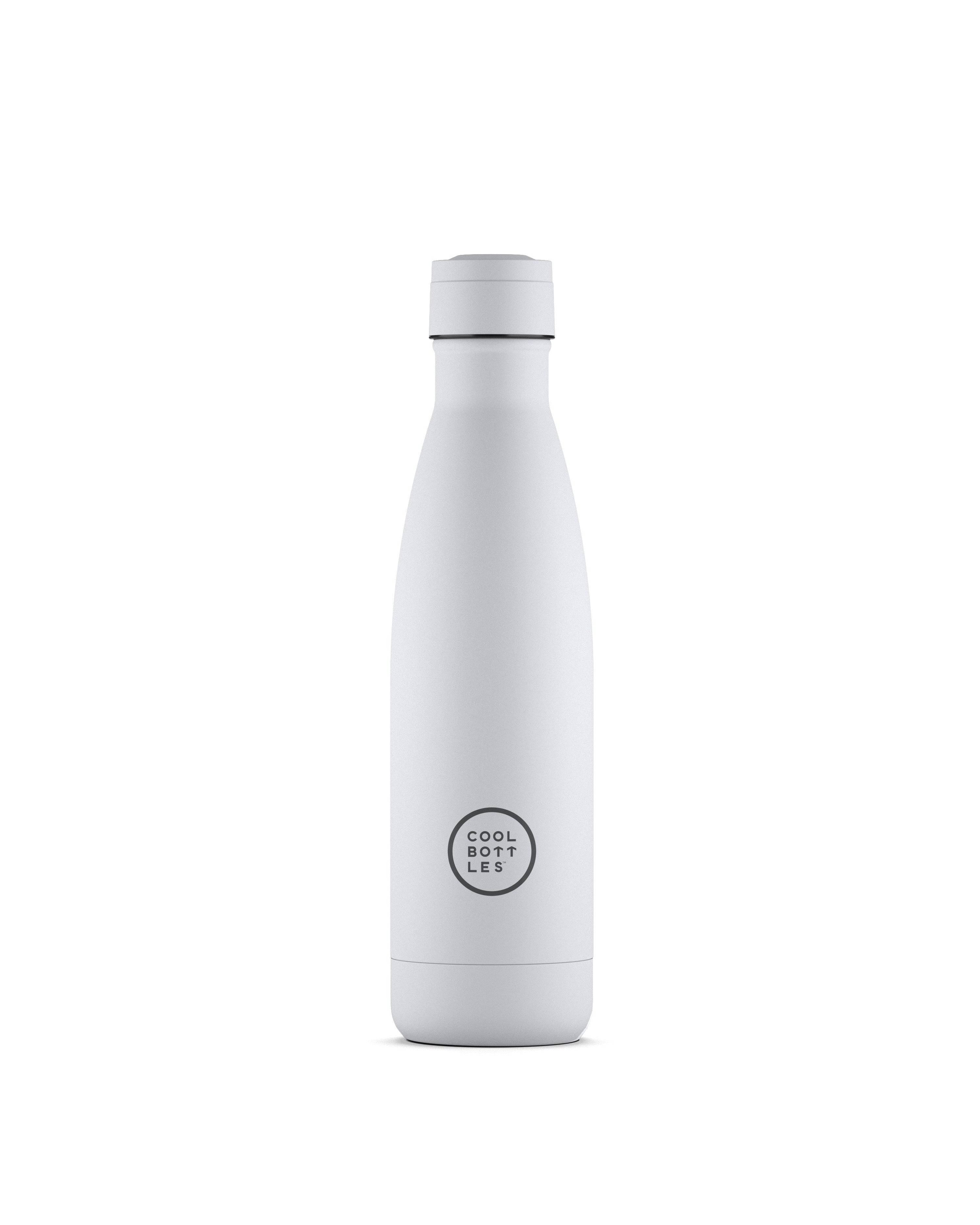 Cool Bottles Mono White 500 ml beyaz çelik termos şişe, önden görünüm