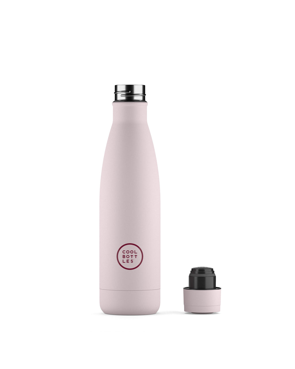 Cool Bottles Pastel Pink 500 ml termos şişe, kapağı çıkarılmış görünüm
