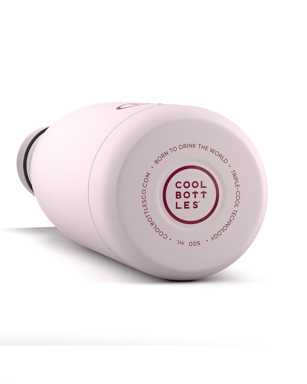 Cool Bottles Pastel Pink mat yüzey ve taban logosu yakın çekim