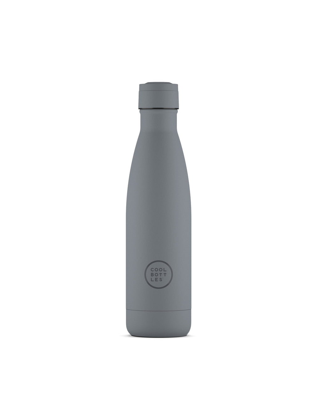 Cool Bottles Pastel Grey 500 ml gri çelik termos şişe, önden görünüm