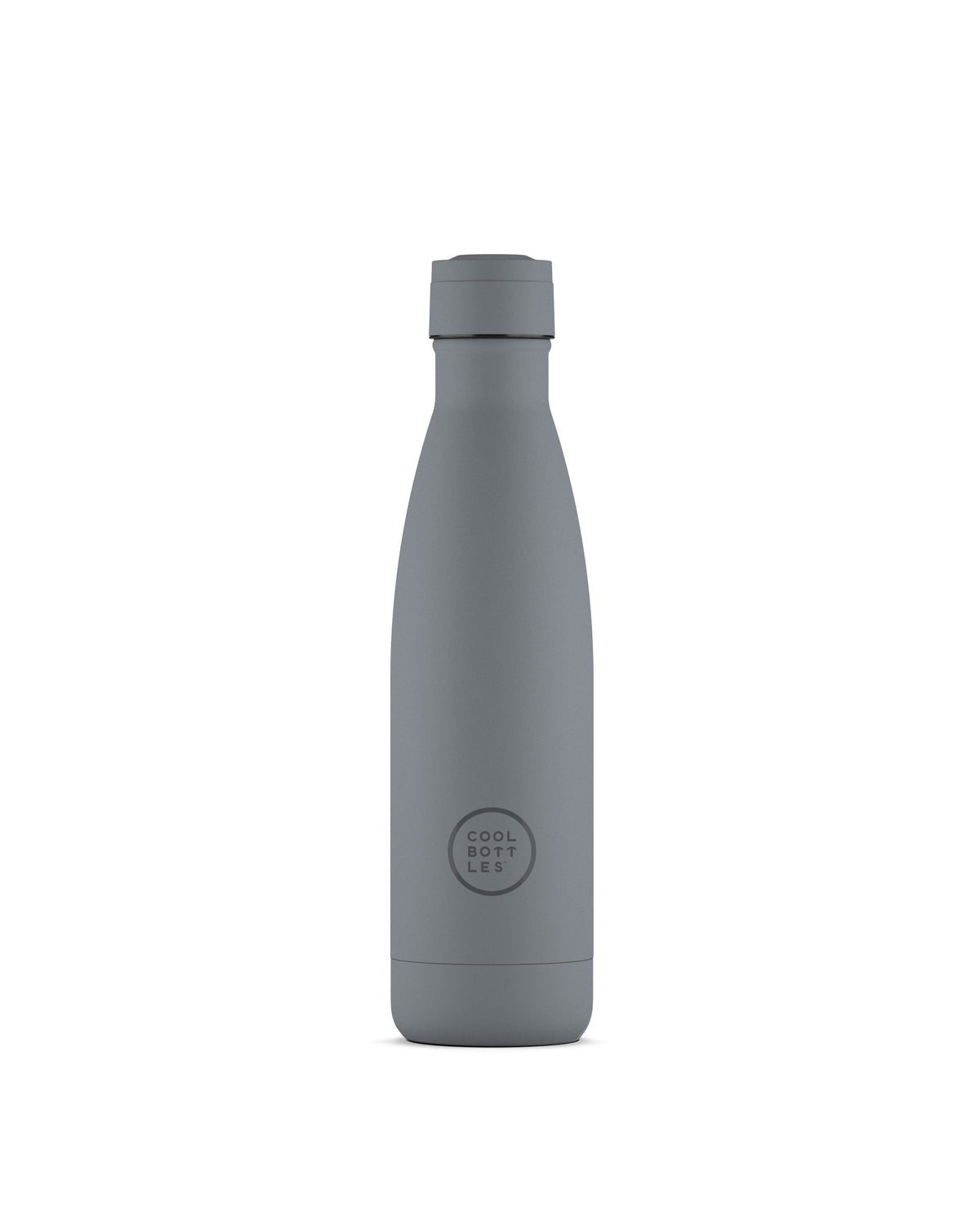 Cool Bottles Pastel Grey 500 ml gri çelik termos şişe, önden görünüm