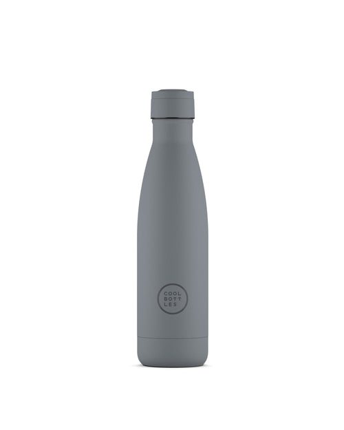 Cool Bottles Pastel Grey 500 ml gri çelik termos şişe, önden görünüm