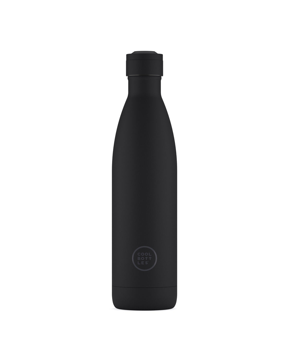 Cool Bottles Mono Black 750 ml siyah çelik termos şişe, önden görünüm