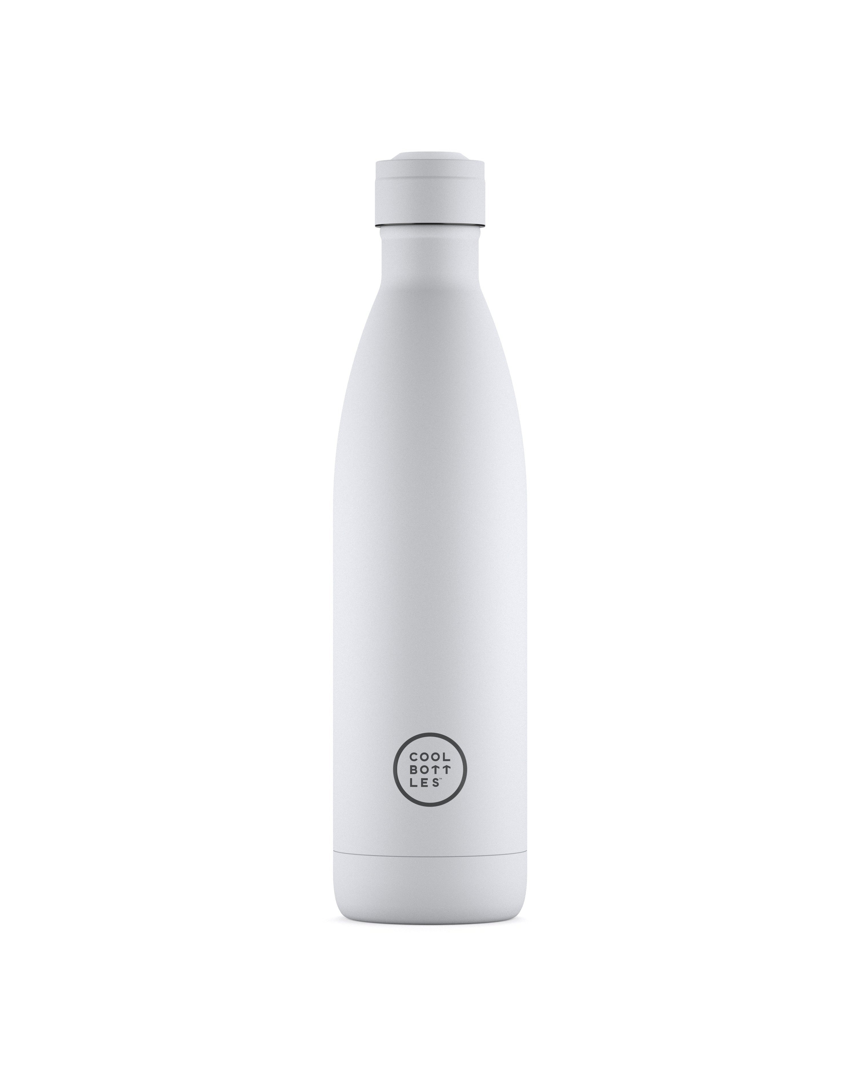 Cool Bottles Mono White 750 ml beyaz çelik termos şişe, önden görünüm