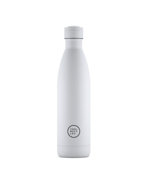 Cool Bottles Mono White 750 ml beyaz çelik termos şişe, önden görünüm