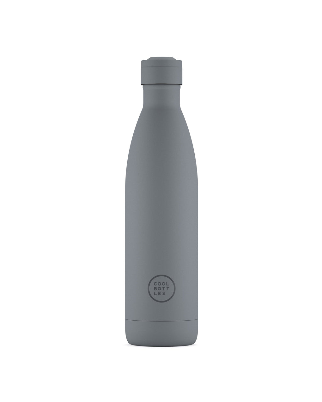 Cool Bottles Pastel Grey 750 ml gri çelik termos şişe, önden görünüm