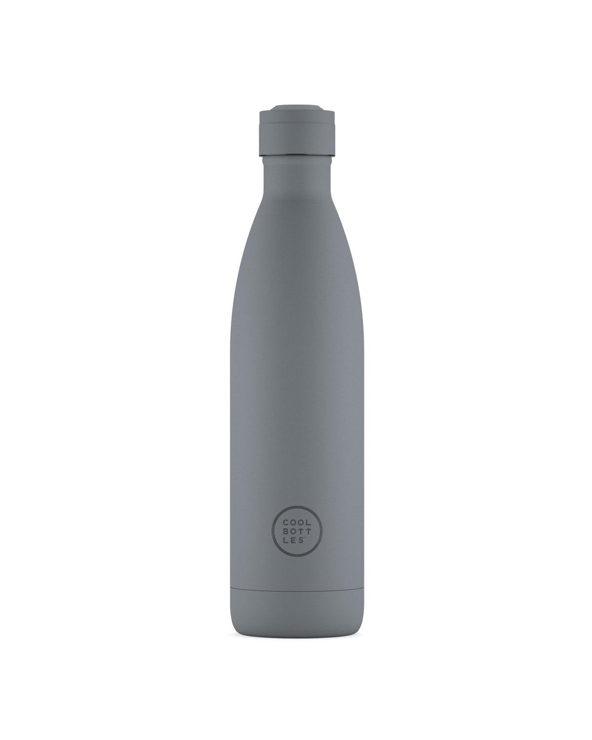 Cool Bottles Pastel Grey 750 ml gri çelik termos şişe, önden görünüm