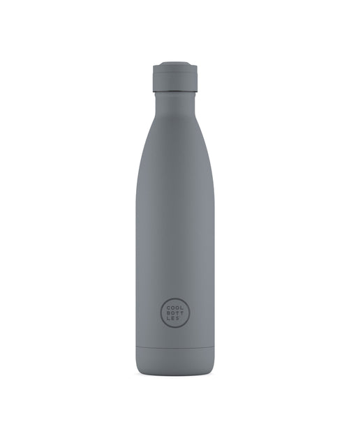 Cool Bottles Pastel Grey 750 ml gri çelik termos şişe, önden görünüm
