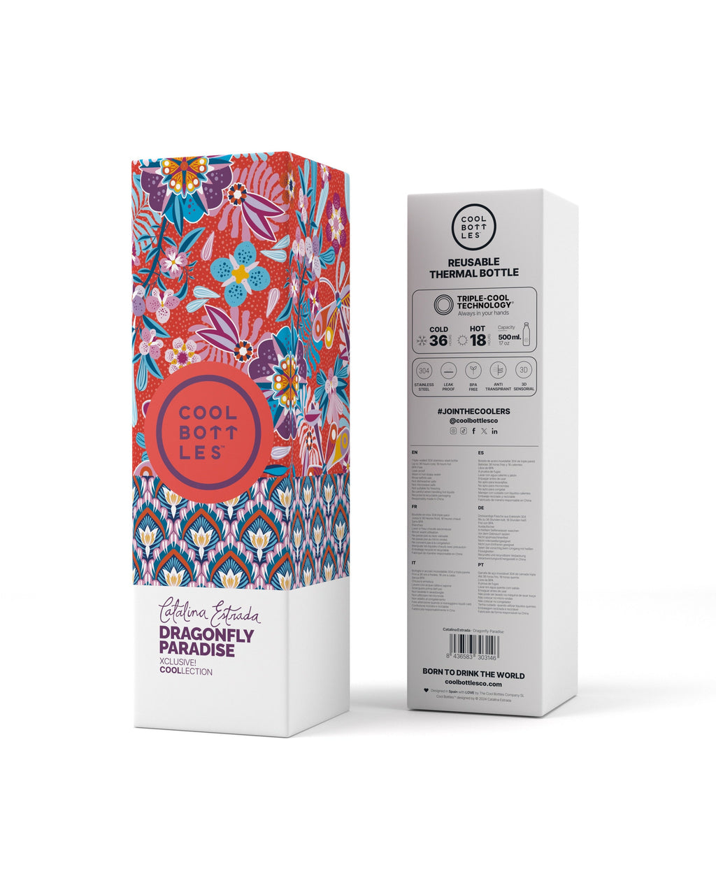 Cool Bottles Dragonfly Paradise 500 ml termos matara ambalaj kutusu