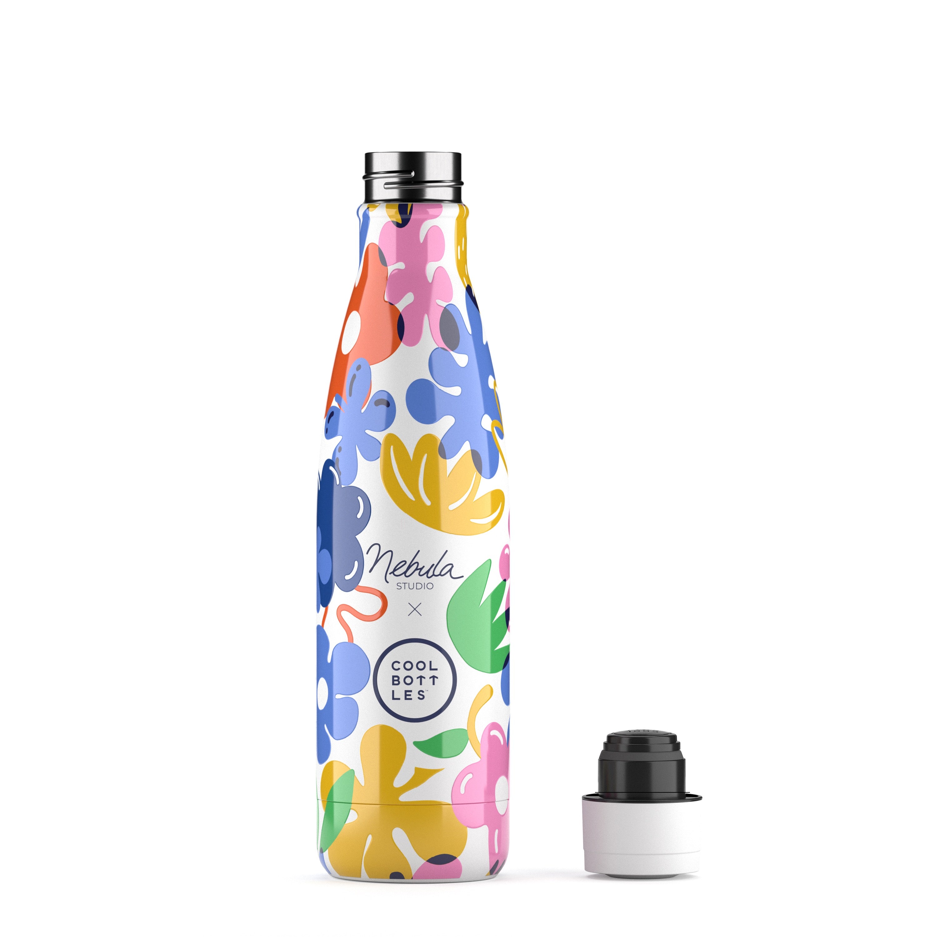 Cool Bottles Floral Madness – Nébula Studio Paslanmaz Çelik Termos Matara (500 ml)