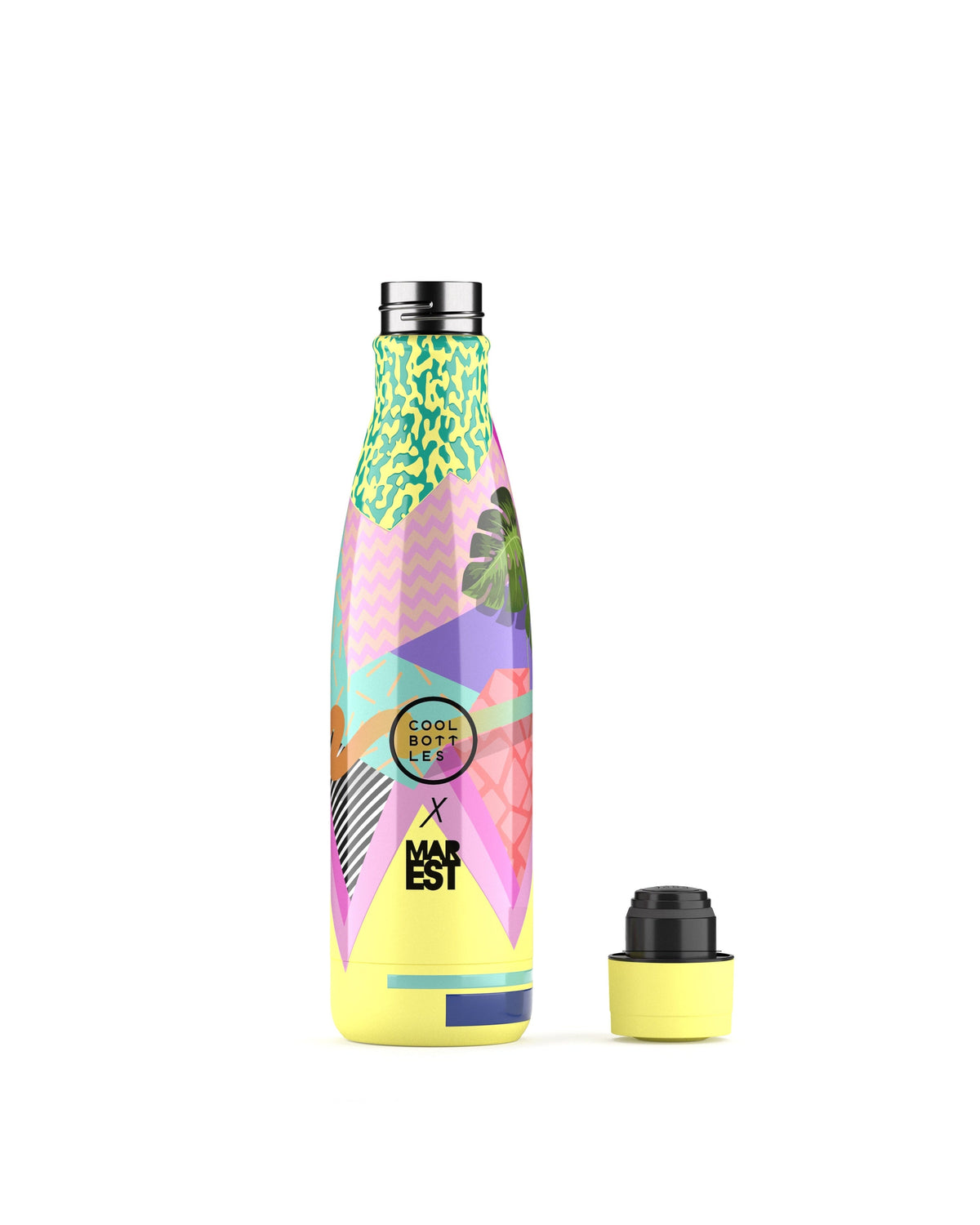 Cool Bottles Mediterranean 500 ml termos matara, kapağı çıkarılmış görünüm