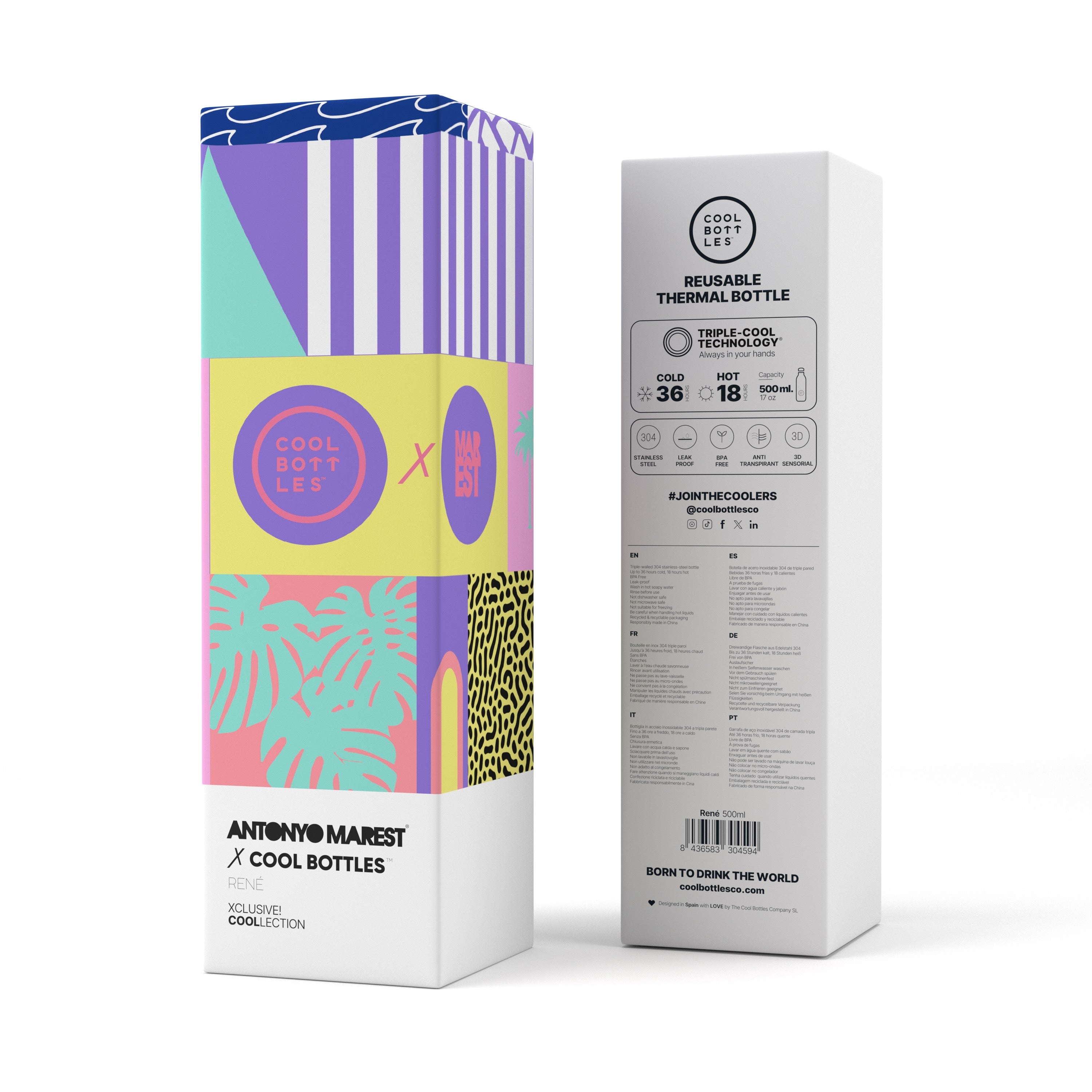 Cool Bottles René Stainless Steel Bottle – Antonyo Marest Koleksiyonu (500 ml)