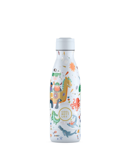 Cool Bottles Kids Brave Vikings 350 ml çocuk suluğu, vidalı standart kapak takılı